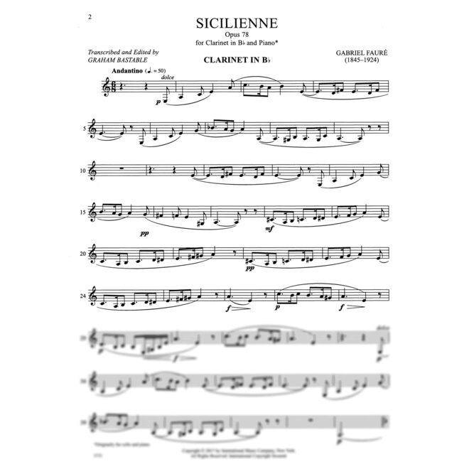 FAURE, GABRIEL.- SICILIANNE OP.78 SAMPLE 1