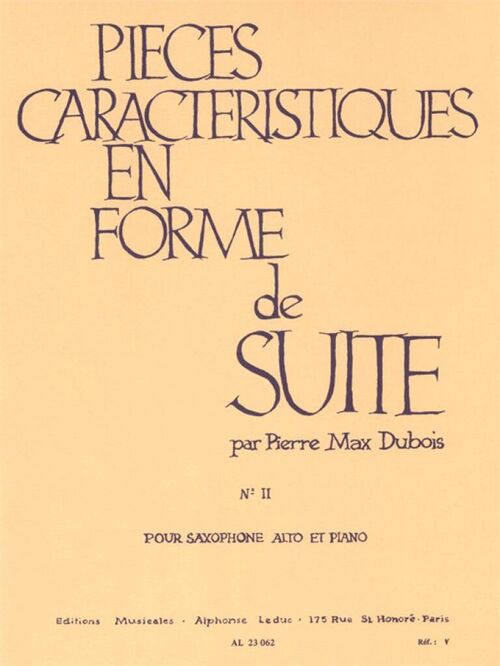 DUBOIS PIECE CARACTERISTIQUE FORME SUITE 2 A L´RUSSE