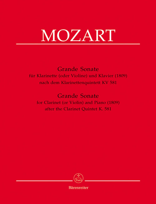 MOZART, WOLFANG AMADEUS.- GRANDE SONATE QUINTETTE KV.581